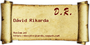 Dávid Rikarda névjegykártya