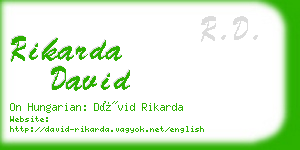 rikarda david business card
